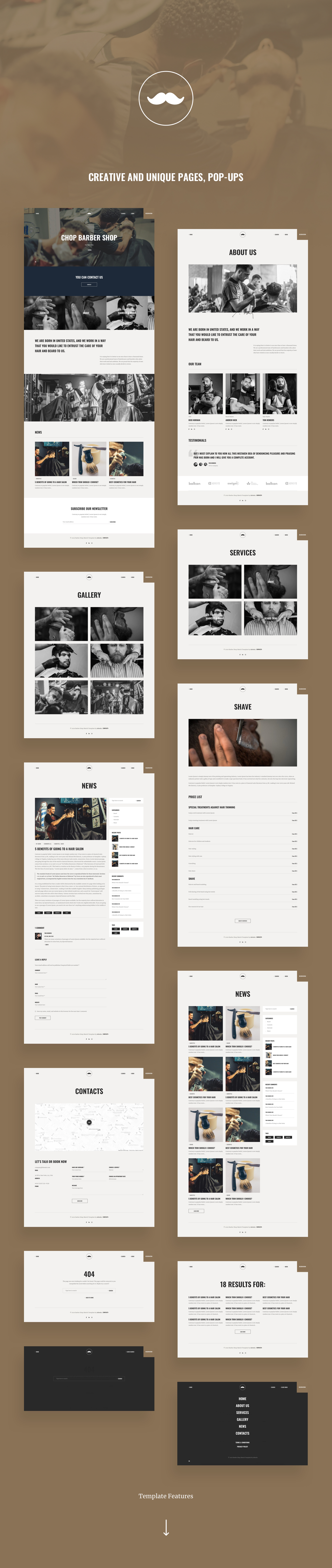 Chop - Barber Shop Figma Template