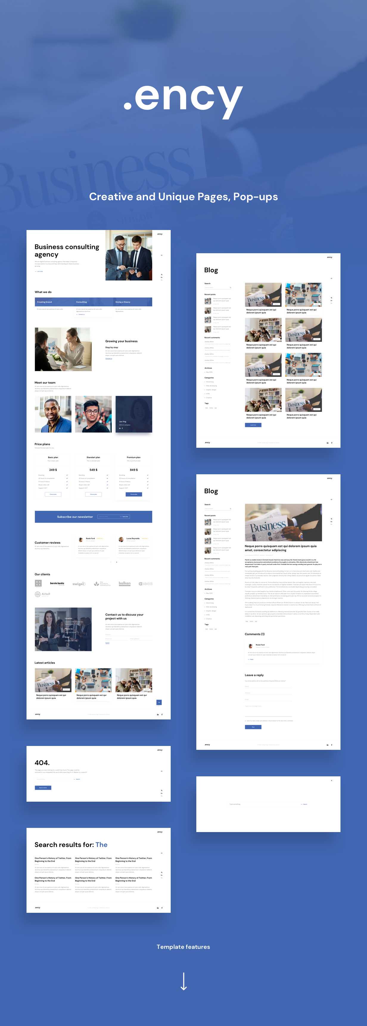 Ency - Landing page Adobe XD Template