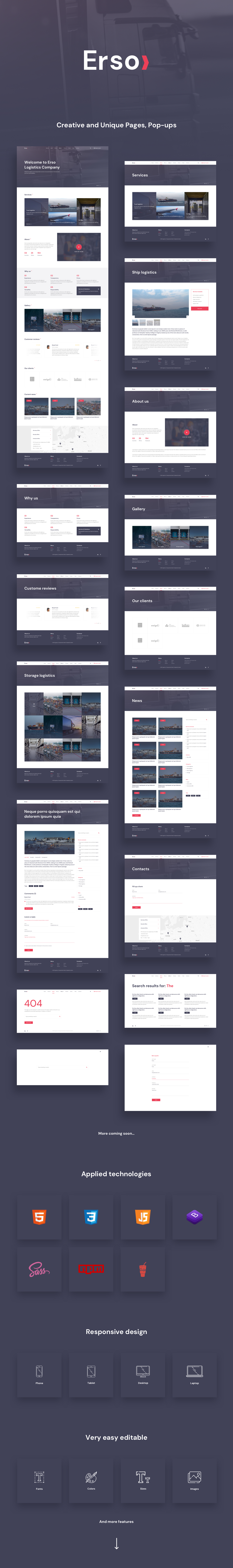 Erso - Logistics & Transportation HTML Template