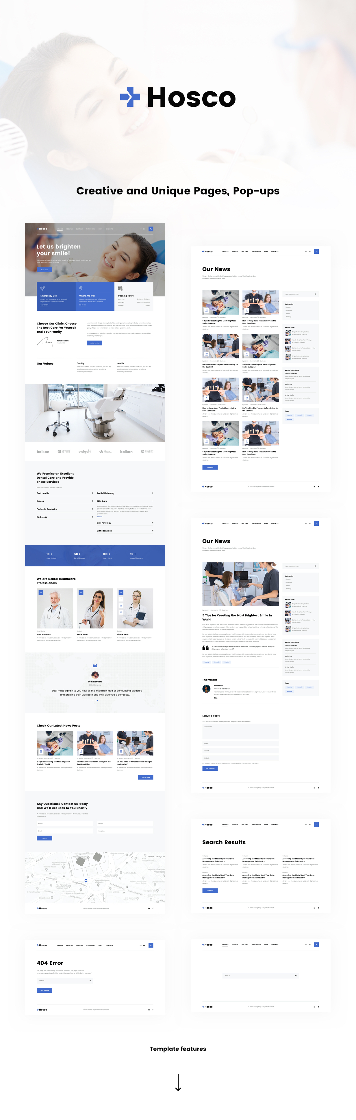 Hosco - Dentist & Medical Figma Template