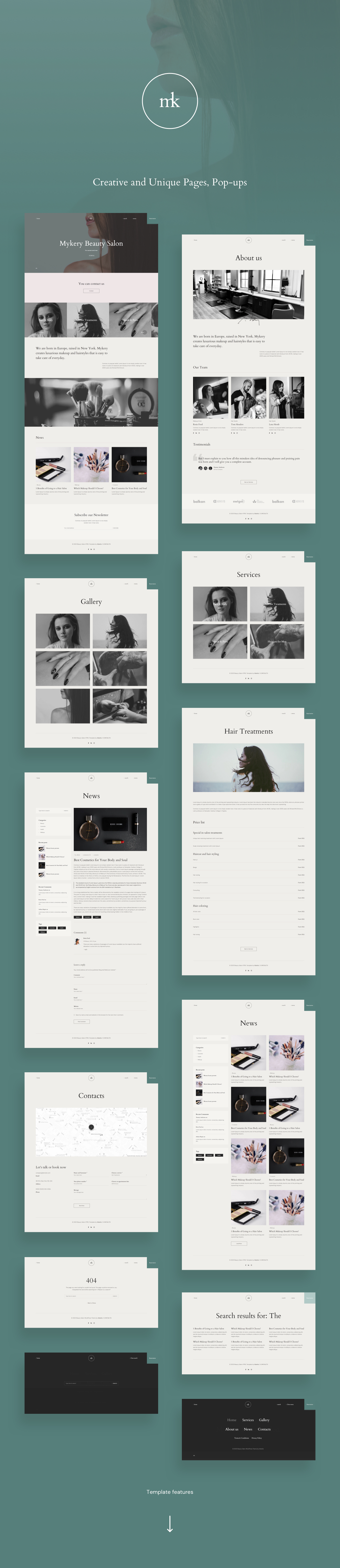 Mykery - Beauty Salon Sketch Template