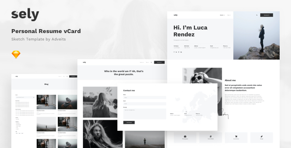 Sely – Personal Resume vCard Sketch Template