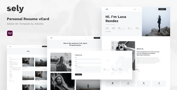 Sely – Personal Resume vCard Adobe XD Template
