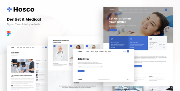 Hosco – Dentist & Medical Figma Template