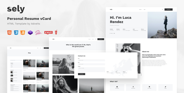Sely - Personal Resume vCard HTML Template